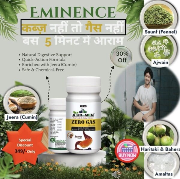 screenshot-2 Ayur Men Zero Gas Powder for Constipation Gastric Troubles and Indigestion, Jeera Flavour , 100g