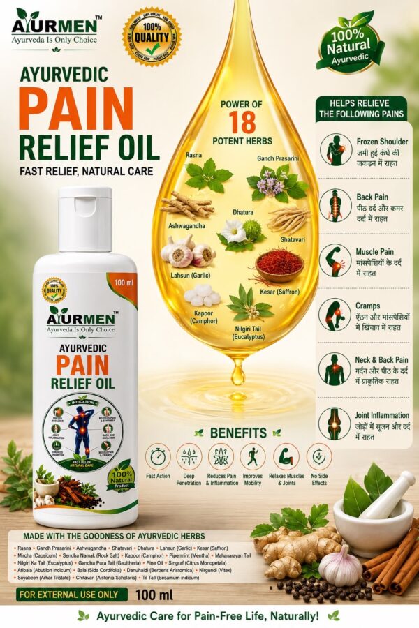 cb65ff27-9578-48f3-b050-8ec4dfc08bd2 Ayurmen Pain Relief Oil & Cap. Kit 100% Ayurvedic