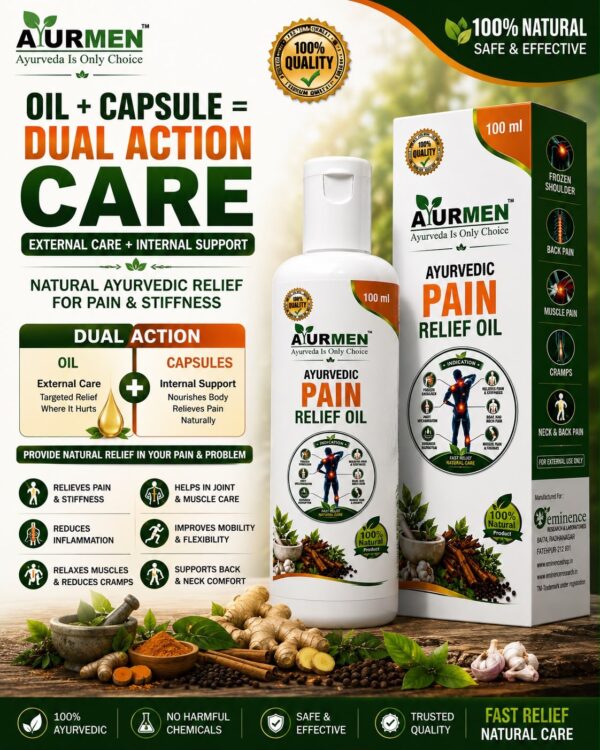 d5228f4f-6570-482a-b0fd-9f14e795a3fc Ayurmen Pain Relief Oil & Cap. Kit 100% Ayurvedic
